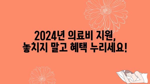 의료비 지원을 위한 2024년 정부 지원금 찾아보기