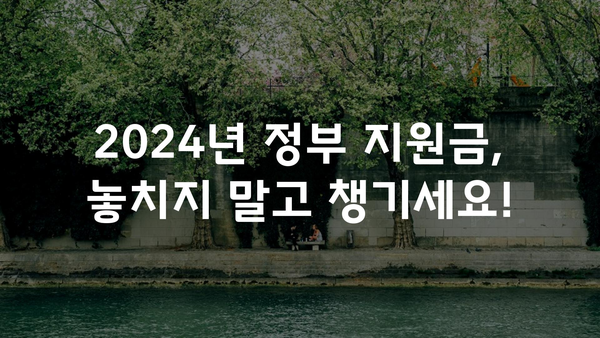 2024년 정부 지원금 공고문 읽는 방법과 남은 준비 기간