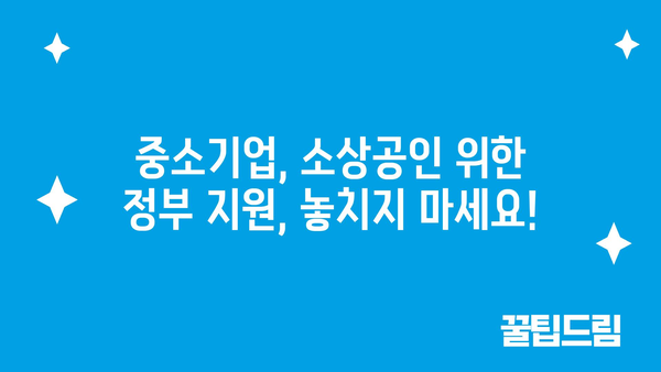 2024년 중소기업, 소상공인을 위한 정부 정책자금 및 하반기 고용 지원금 모집