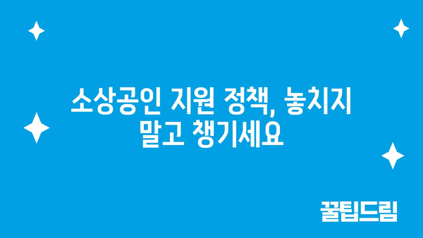 소상공인 정책자금과 정부 지원금 활용