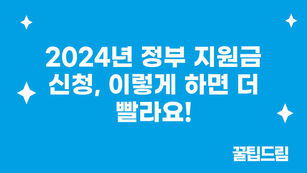 2024년 정부 지원금 신청 변경 사항 및 혜택 확대 안내