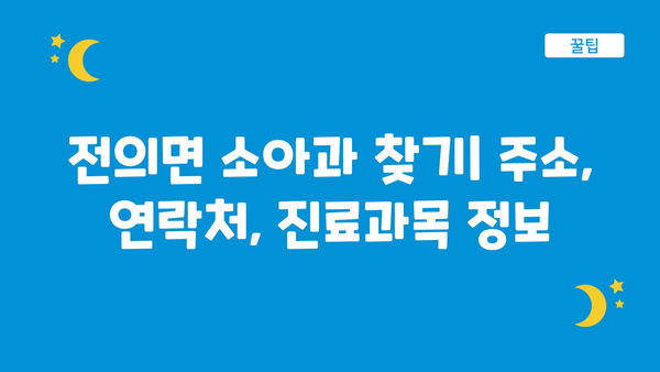 세종시 세종특별자치시 전의면 소아과 위치 정보