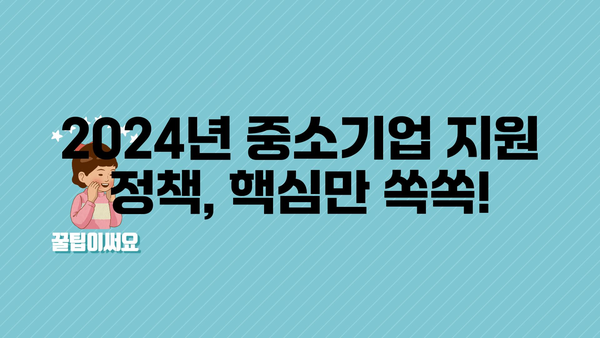 2024년 중진고정 정책자금과 정부지원금 핵심 3분 정리