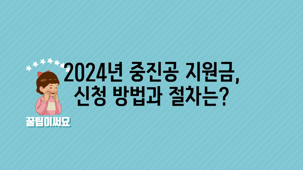 2024년 중진공 정부 지원금 내역