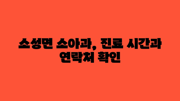 전라북도 정읍시 소성면 소아과 위치 정보