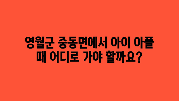 강원도 영월군 중동면 소아과 위치 정보