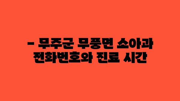 전라북도 무주군 무풍면 소아과 위치 정보