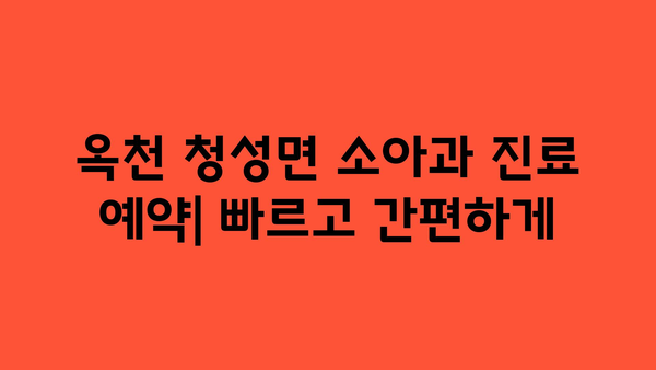 충청북도 옥천군 청성면 소아과 위치 정보