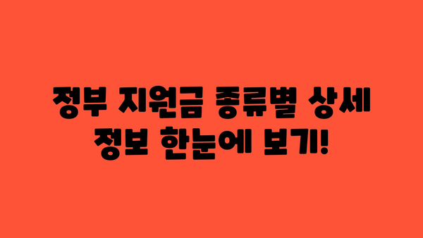 놓치지 않는 내 정부지원금 찾기 방법