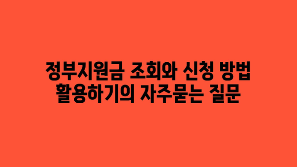 정부지원금 조회와 신청 방법 활용하기