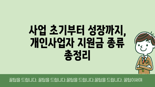 개인사업자 정부 지원금 종류별 안내