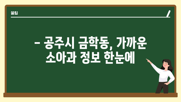 충청남도 공주시 금학동 소아과 위치 정보