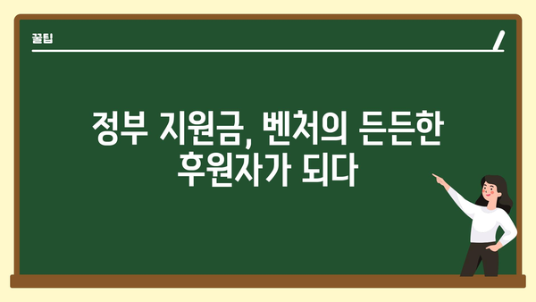 정부 지원금으로 기술 개발을 위한 벤처 자금 확보