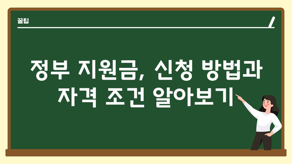 소상공인의 일상 경비를 줄이는 정부 지원금 총 정리