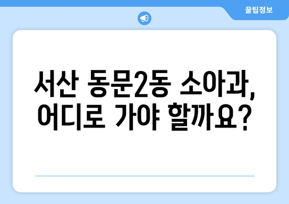 충청남도 서산시 동문2동 소아과 위치 정보