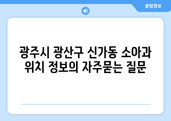 광주시 광산구 신가동 소아과 위치 정보