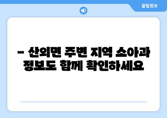 충청북도 보은군 산외면 소아과 위치 정보