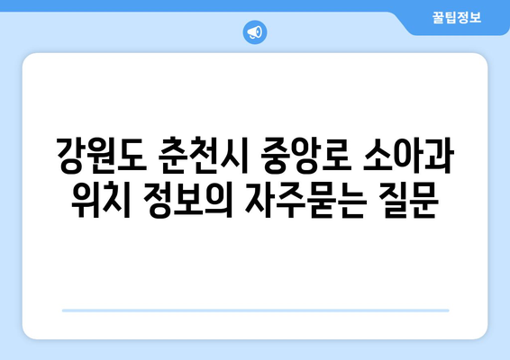 강원도 춘천시 중앙로 소아과 위치 정보