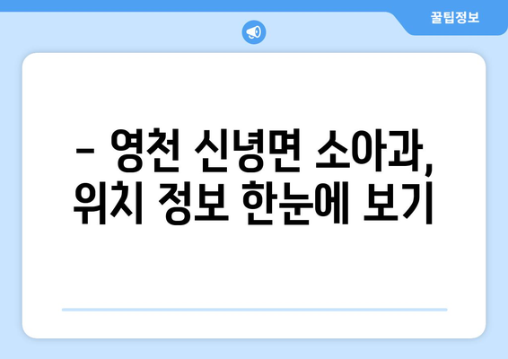 경상북도 영천시 신녕면 소아과 위치 정보