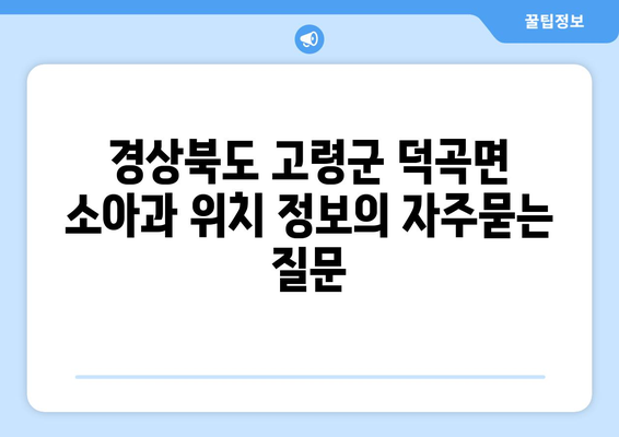 경상북도 고령군 덕곡면 소아과 위치 정보