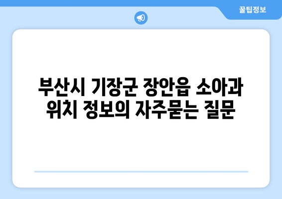 부산시 기장군 장안읍 소아과 위치 정보