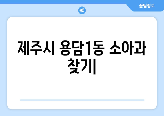 제주도 제주시 용담1동 소아과 위치 정보