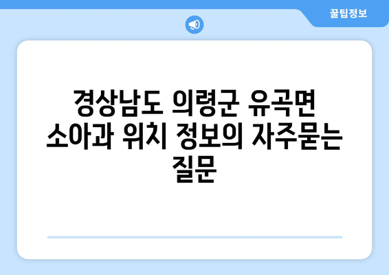 경상남도 의령군 유곡면 소아과 위치 정보