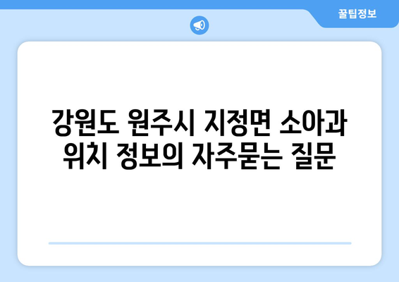 강원도 원주시 지정면 소아과 위치 정보