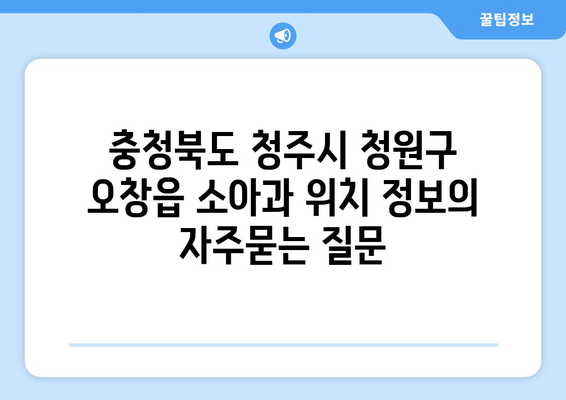 충청북도 청주시 청원구 오창읍 소아과 위치 정보