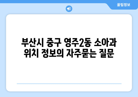 부산시 중구 영주2동 소아과 위치 정보