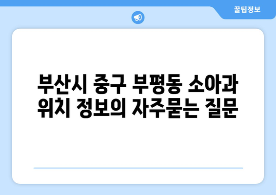 부산시 중구 부평동 소아과 위치 정보