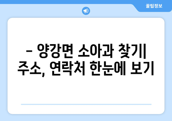 충청북도 영동군 양강면 소아과 위치 정보