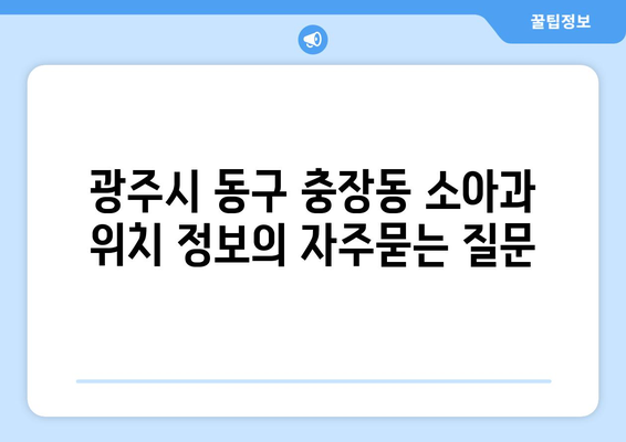 광주시 동구 충장동 소아과 위치 정보