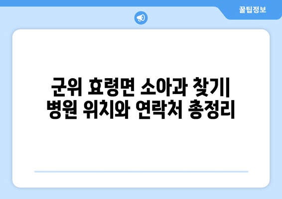 경상북도 군위군 효령면 소아과 위치 정보