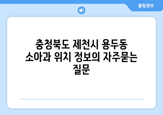 충청북도 제천시 용두동 소아과 위치 정보