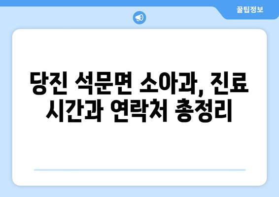 충청남도 당진시 석문면 소아과 위치 정보