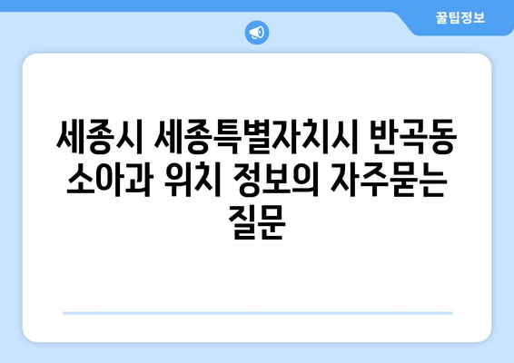 세종시 세종특별자치시 반곡동 소아과 위치 정보