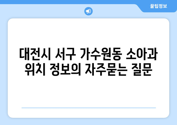 대전시 서구 가수원동 소아과 위치 정보