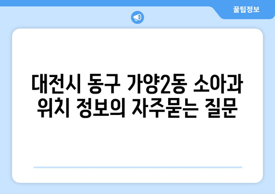 대전시 동구 가양2동 소아과 위치 정보