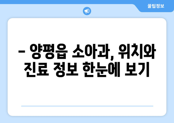 경기도 양평군 양평읍 소아과 위치 정보