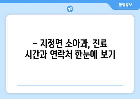 강원도 원주시 지정면 소아과 위치 정보