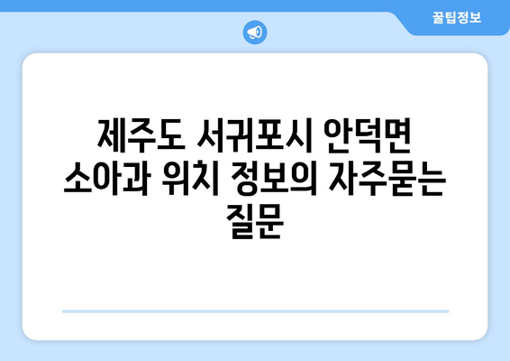 제주도 서귀포시 안덕면 소아과 위치 정보