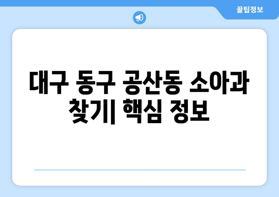 대구시 동구 공산동 소아과 위치 정보