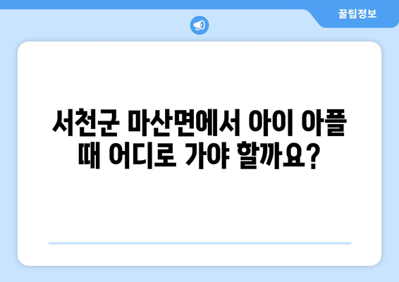 충청남도 서천군 마산면 소아과 위치 정보