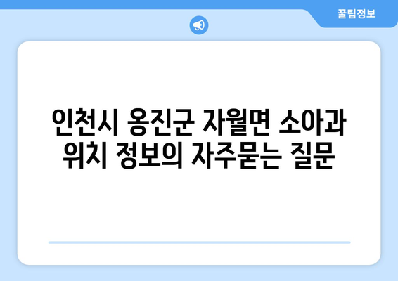 인천시 옹진군 자월면 소아과 위치 정보