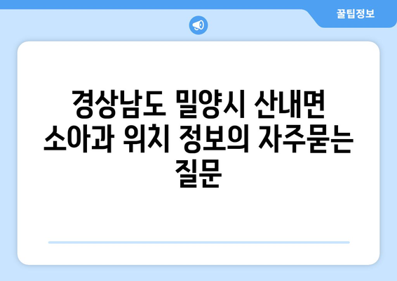 경상남도 밀양시 산내면 소아과 위치 정보