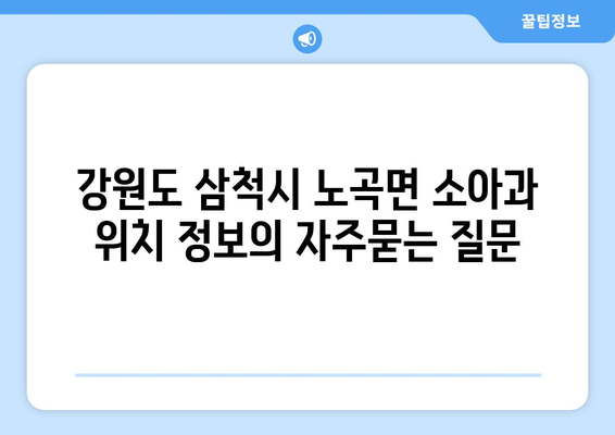 강원도 삼척시 노곡면 소아과 위치 정보