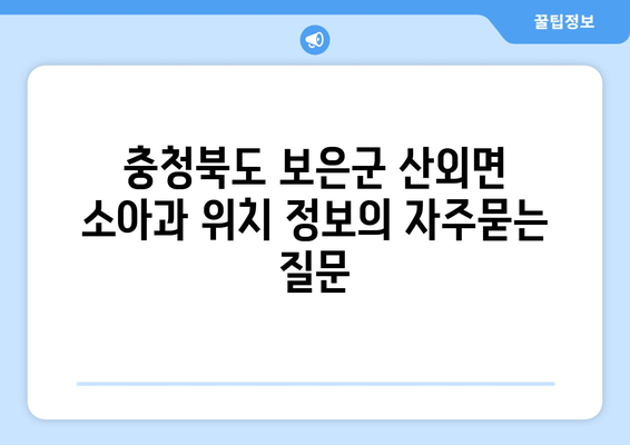 충청북도 보은군 산외면 소아과 위치 정보