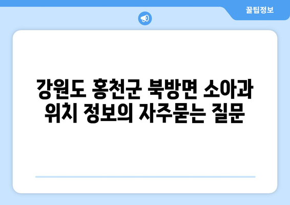 강원도 홍천군 북방면 소아과 위치 정보