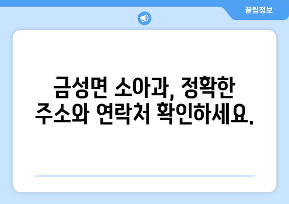 충청북도 제천시 금성면 소아과 위치 정보